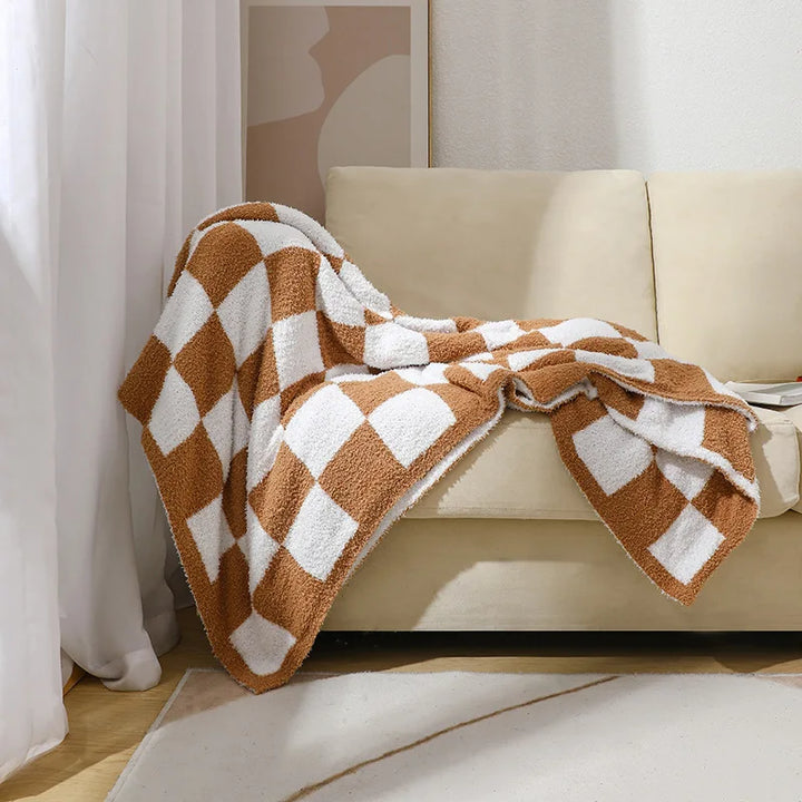 NordicPlaid | Velvet Checkered Sofa Blanket