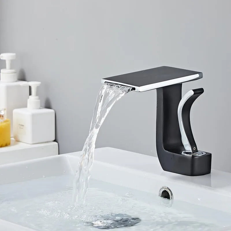 ZHORA Luxury Waterfall Faucet - Timeless Design with Soothing Water Flow - Premium Brass Waterfall Faucet for a Luxurious Bathroom