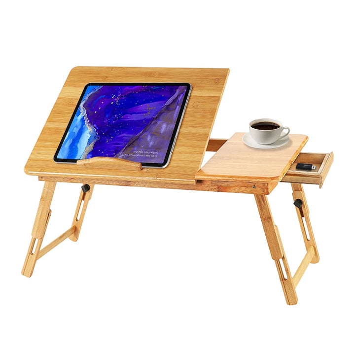 CLEVLO | Adjustable Bamboo Laptop Table