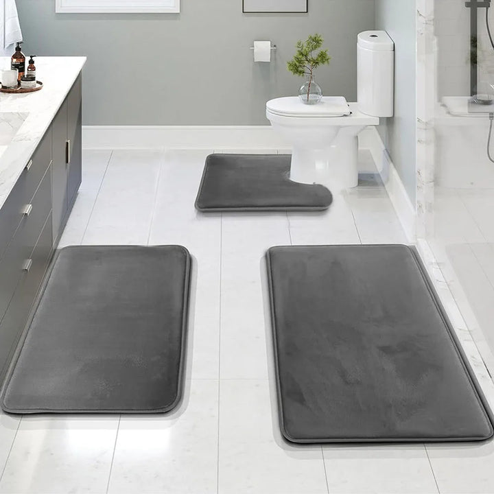 AquaShieldStep | Washable Bathroom Sponge Mat Set