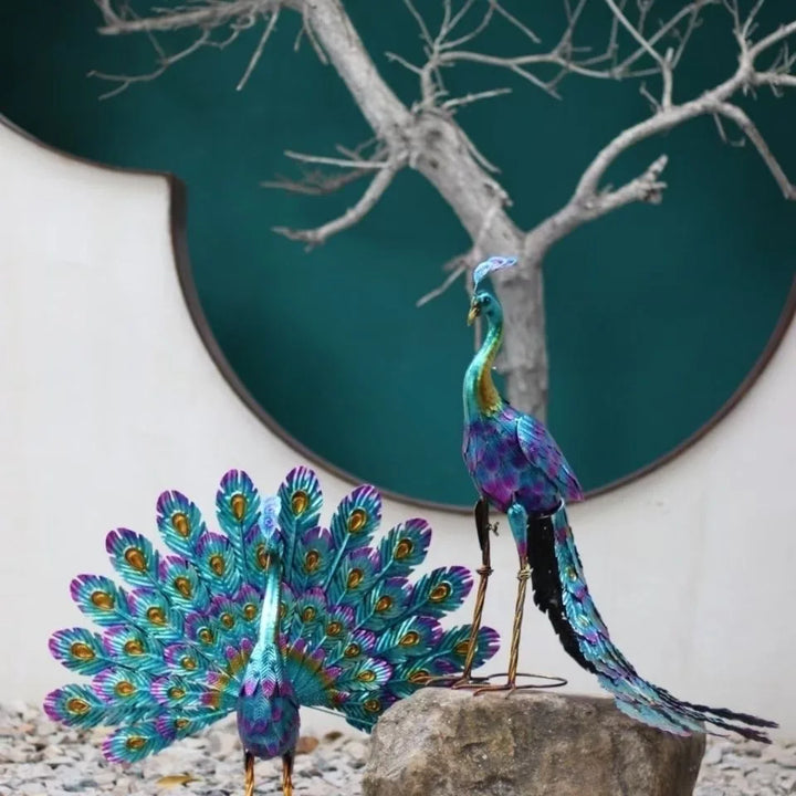 VividPeacock | Colorful Garden Sculpture Decoration