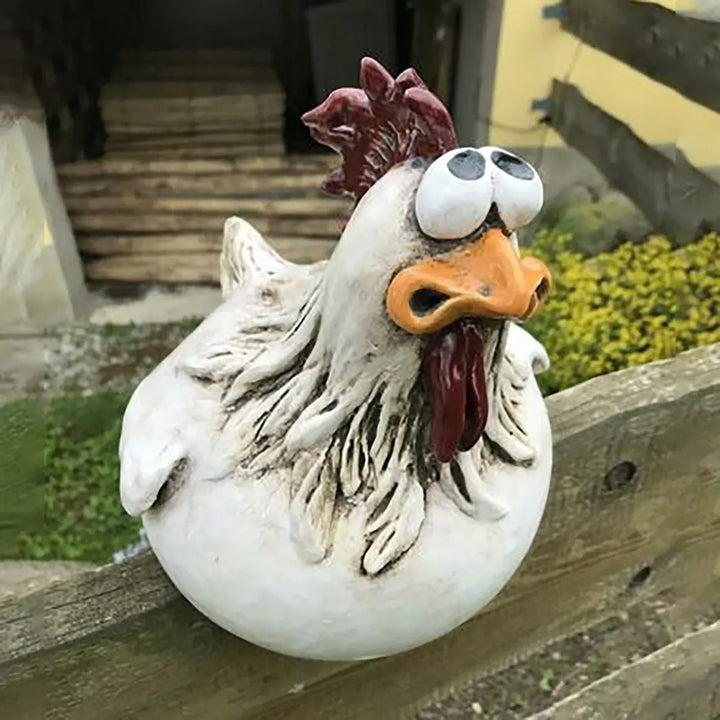 ChickenArt | Funny Fence Decoration Statues for Home and Garden