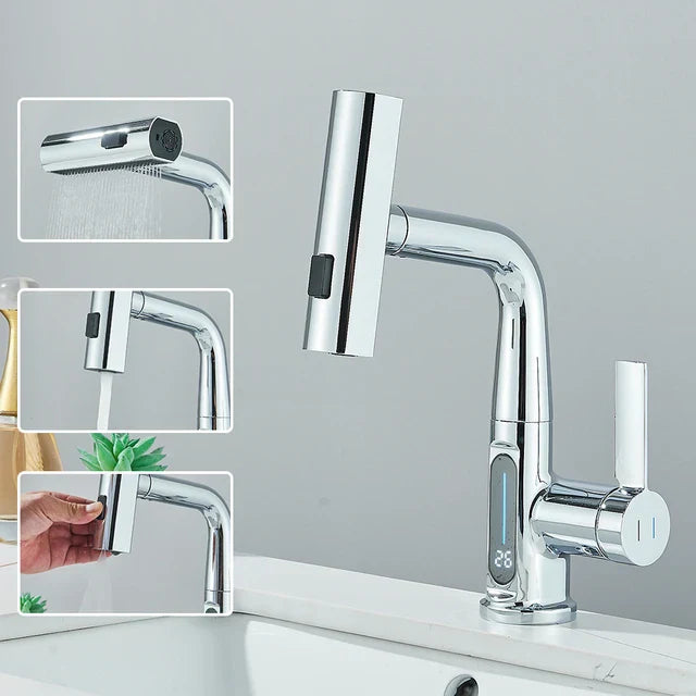 Luxor Modern Digital Bathroom Faucet – Elegant and Stylish Design with Temperature Display