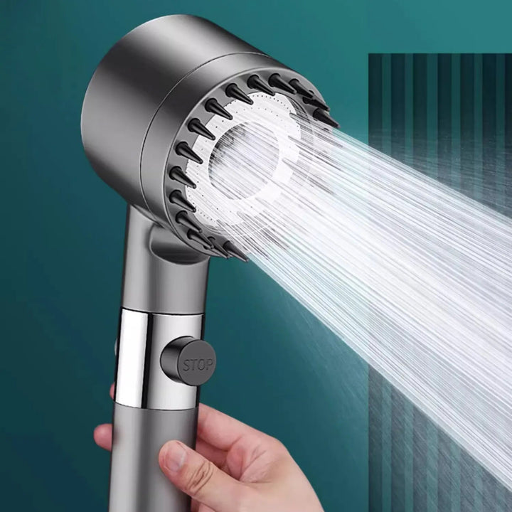 PowerStream Shower Head - High-Pressure Jet with Built-In Filter - Enhances Skin and Hair Happiness
