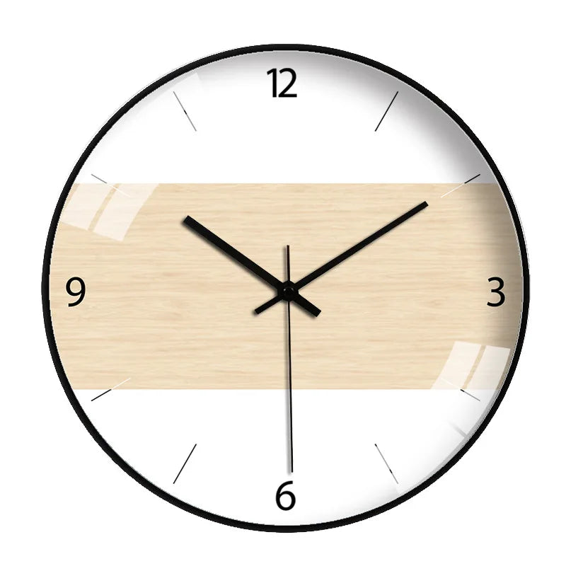 SilentScandi | Simple Wood Grain Wall Clock