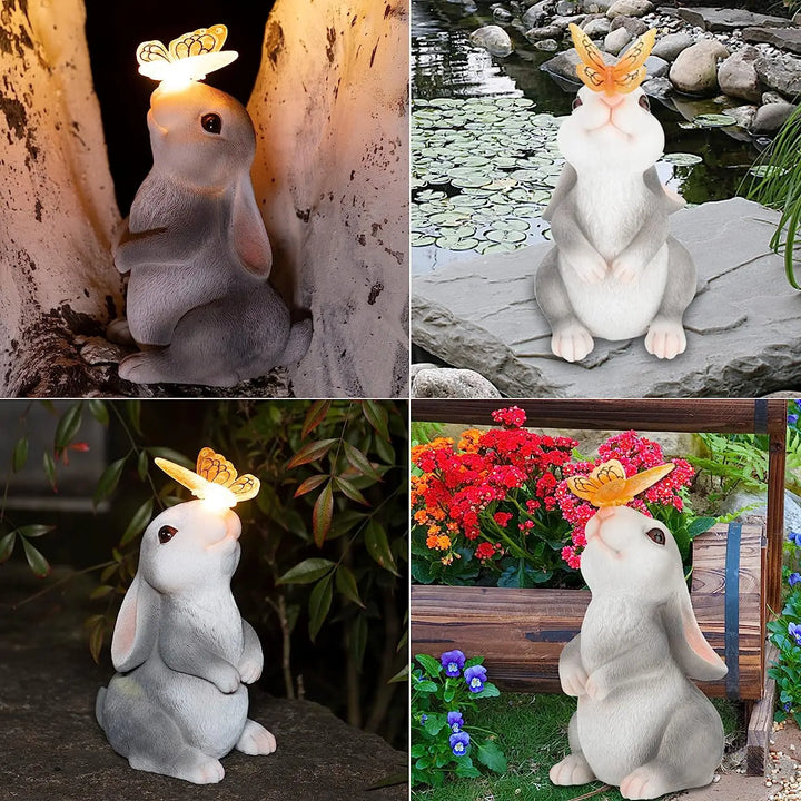 BunnyGlow - Solar Garden Lamp with Cute Bunny - Solar Light with Enchanting Butterfly