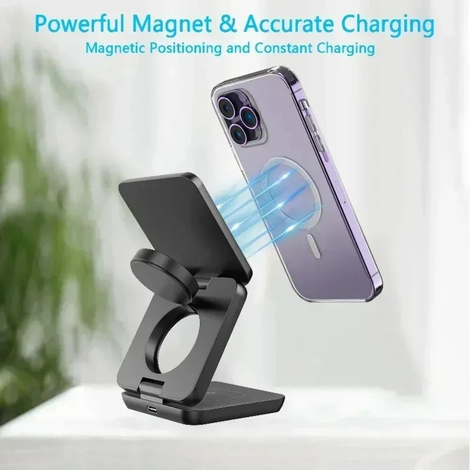 CLEVLO | 3-in-1 Foldable Magnetic Wireless Charging Station