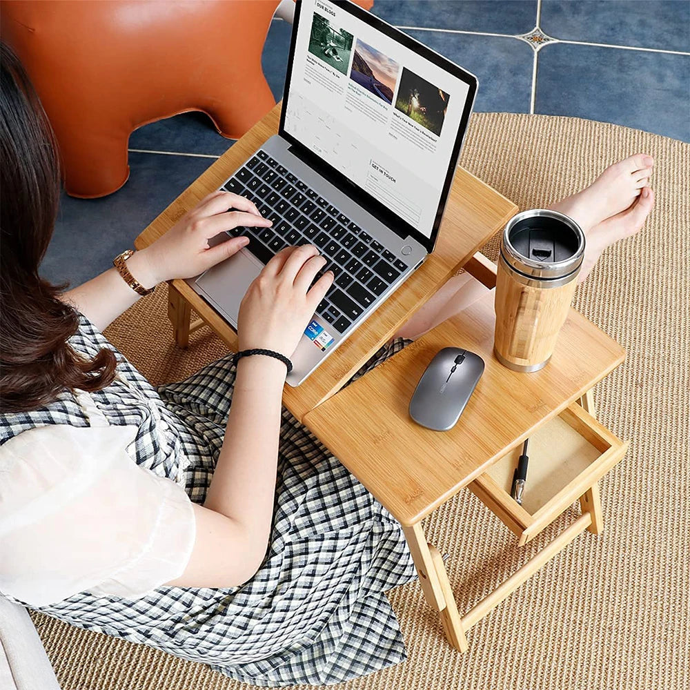 CLEVLO | Adjustable Bamboo Laptop Table