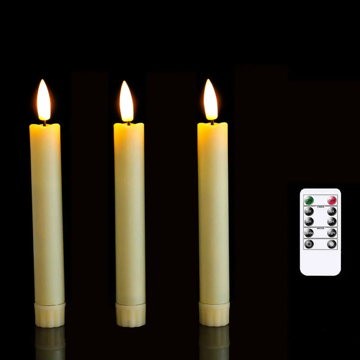 CandleGleam | LED Cone Candles with Warm Yellow Glow