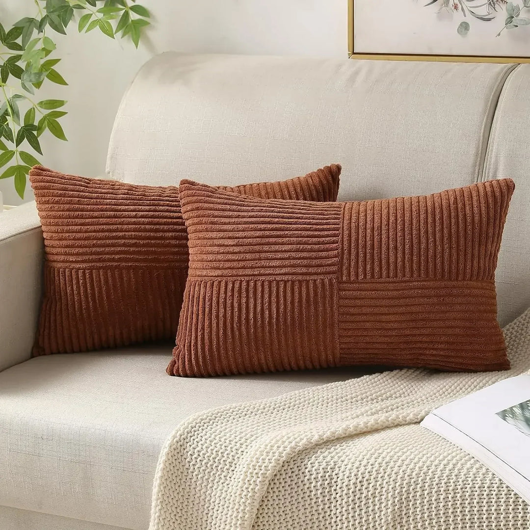 StripeEase | Corduroy Cushion Cover for Sofa and Car