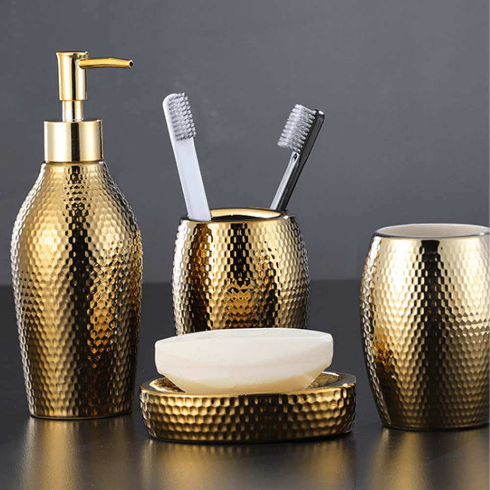 GlowLux | Luxe Bathroom Set with Modern Gold Details