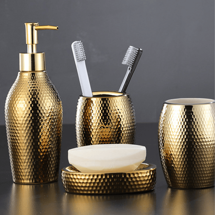 GlowLux | Luxe Bathroom Set with Modern Gold Details