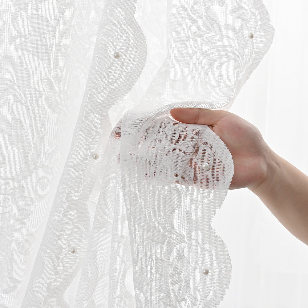 PerleVista | Elegant White Lace Curtain