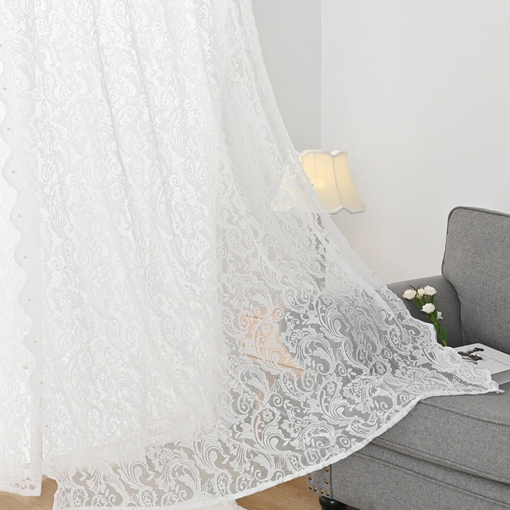 PerleVista | Elegant White Lace Curtain
