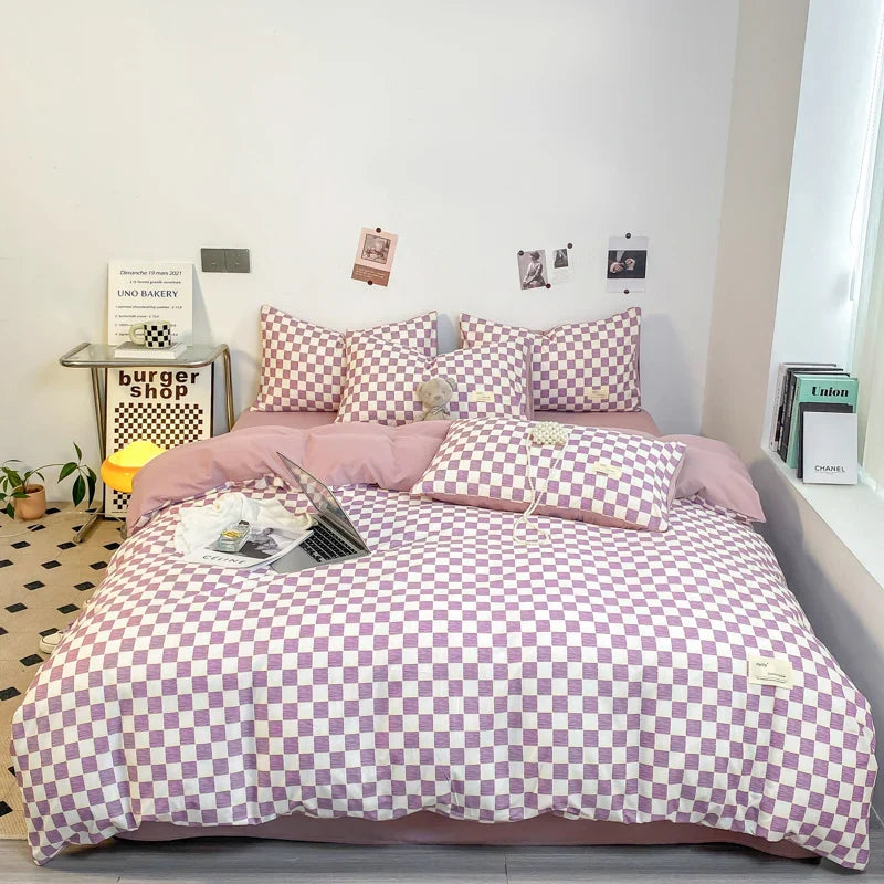 CheckeredDream | Full Checkered Duvet Cover with Pillowcases
