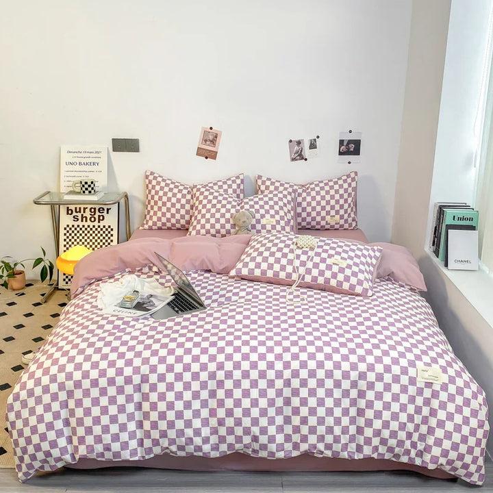 CheckeredDream | Full Checkered Duvet Cover with Pillowcases