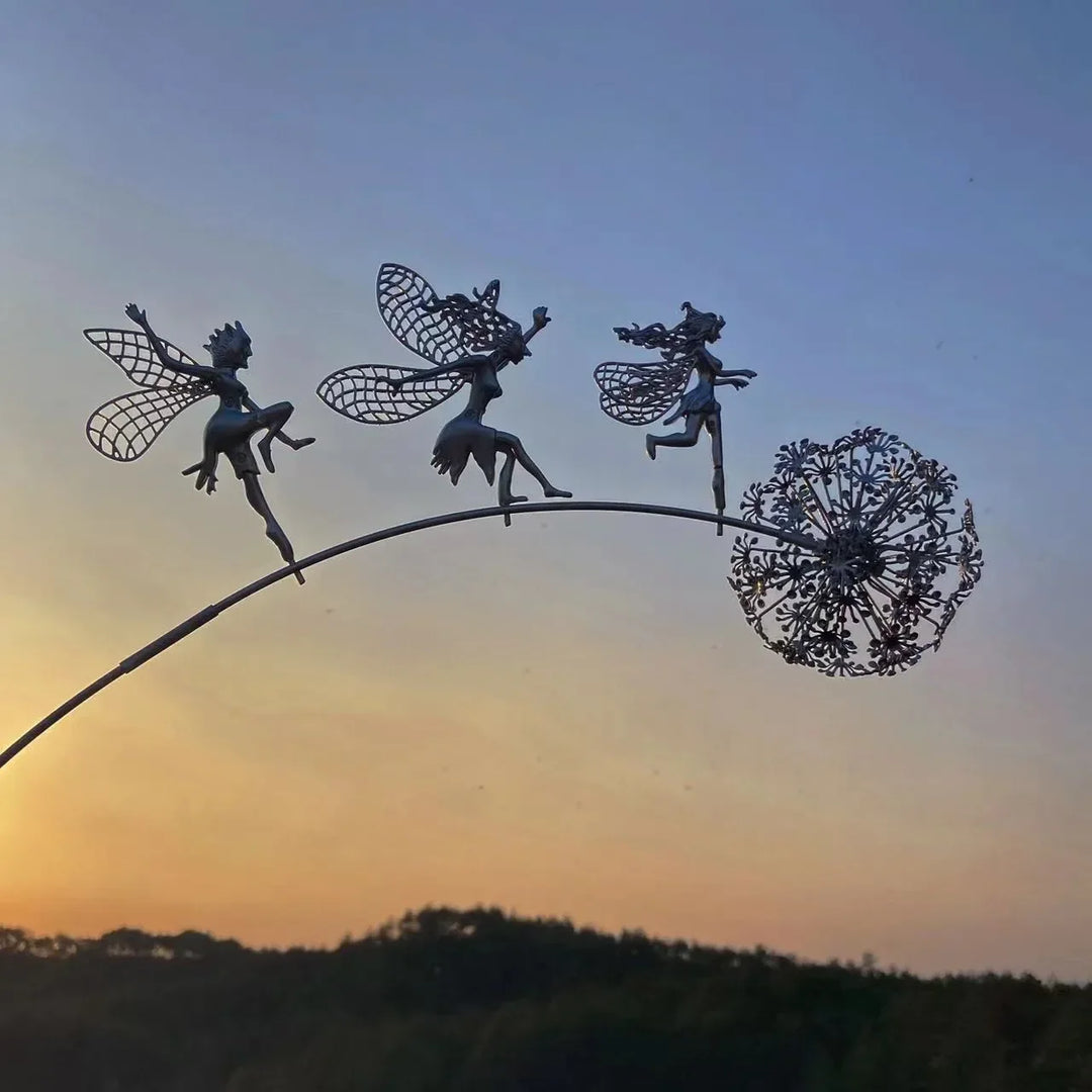 Enchanting Fairy Dance | Dandelion Metal Garden Decoration