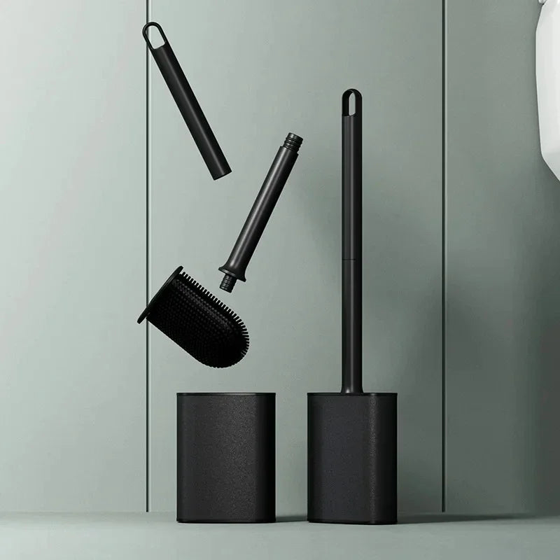 MidnightScrub | Stylish Black Toilet Brush & Holder