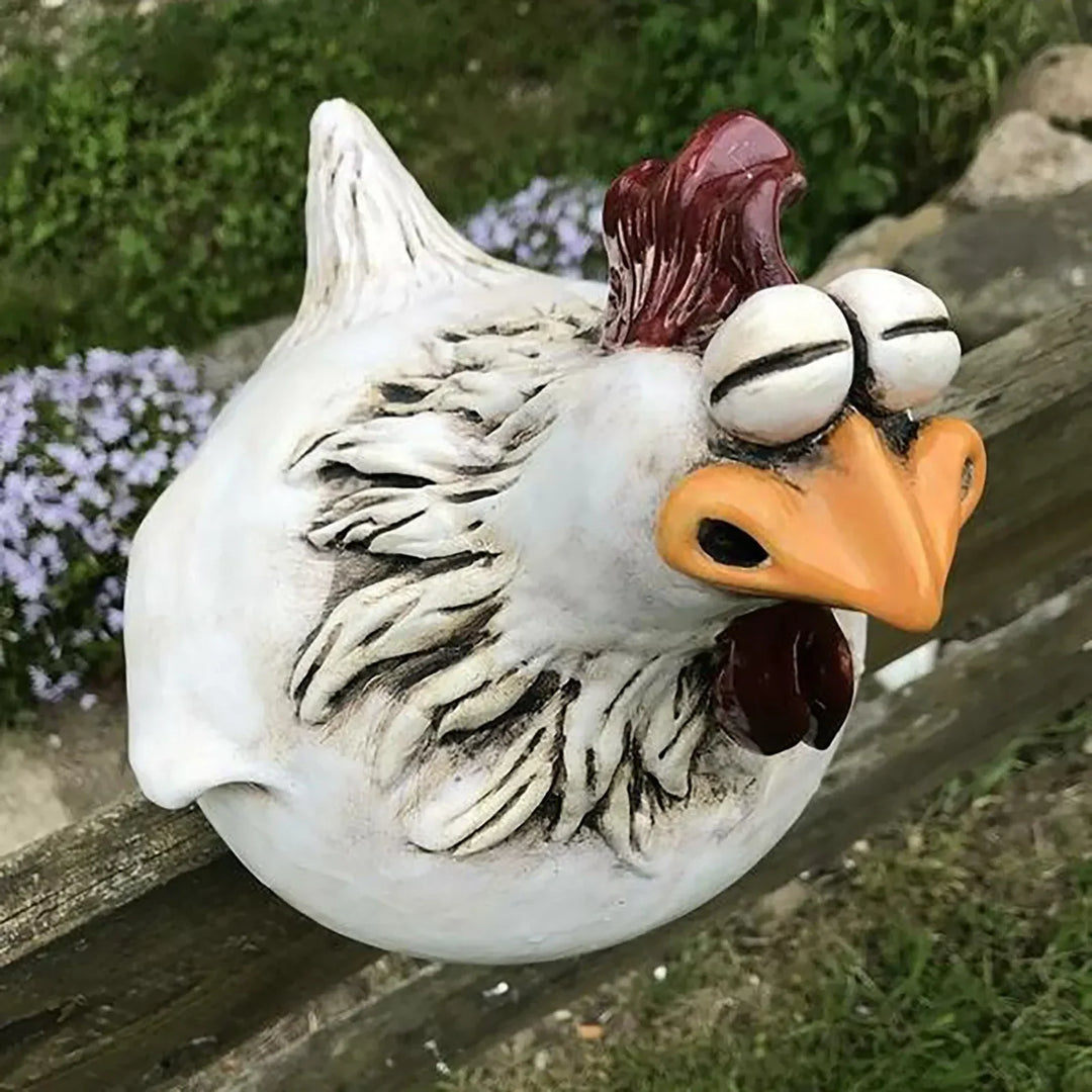 ChickenArt | Funny Fence Decoration Statues for Home and Garden