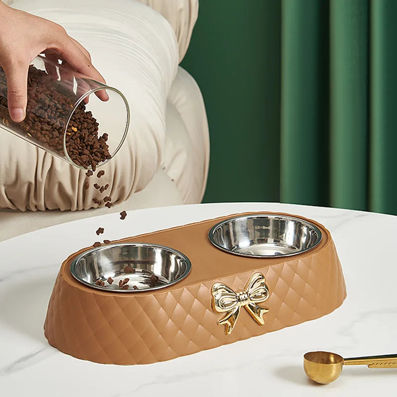 ChicPet | Elegant Stainless Steel Food and Water Bowl Set