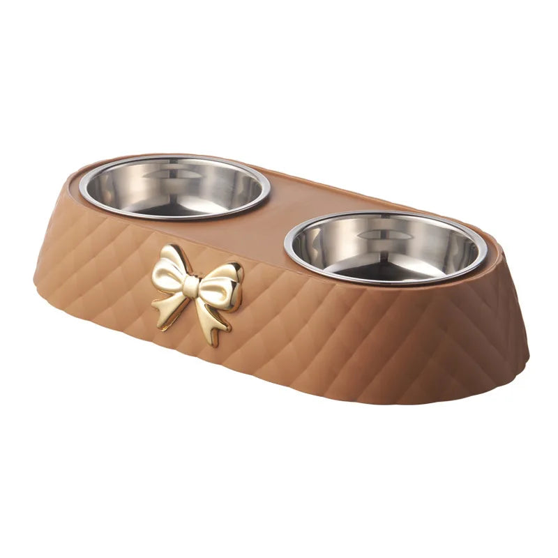 ChicPet | Elegant Stainless Steel Food and Water Bowl Set