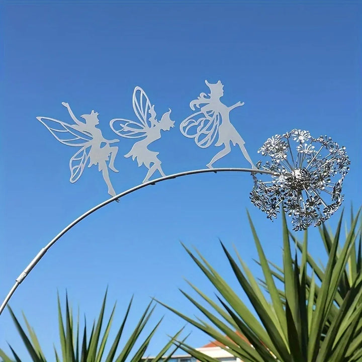 Enchanting Fairy Dance | Dandelion Metal Garden Decoration