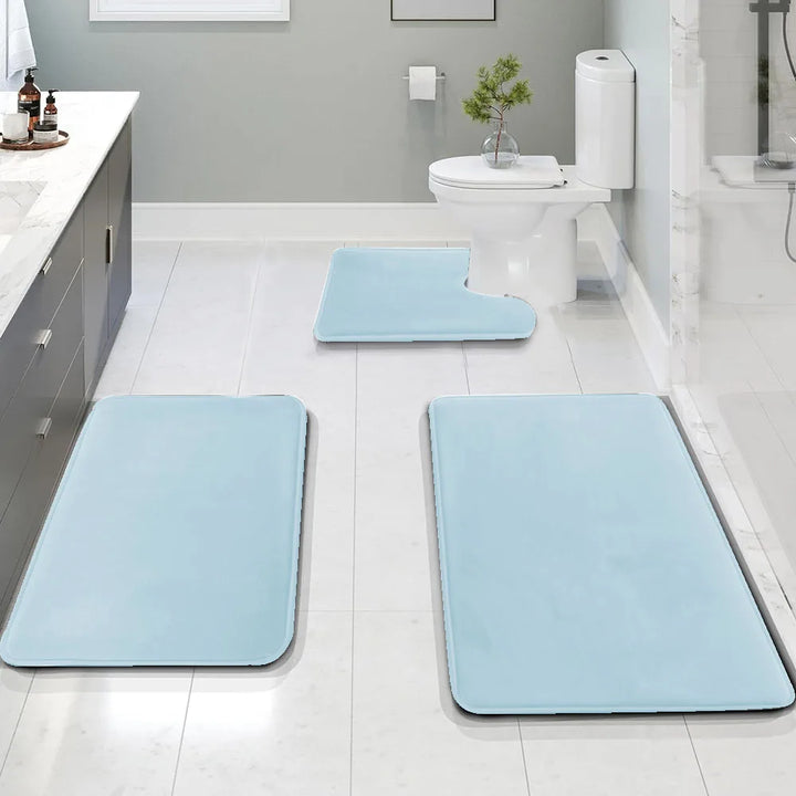 AquaShieldStep | Washable Bathroom Sponge Mat Set