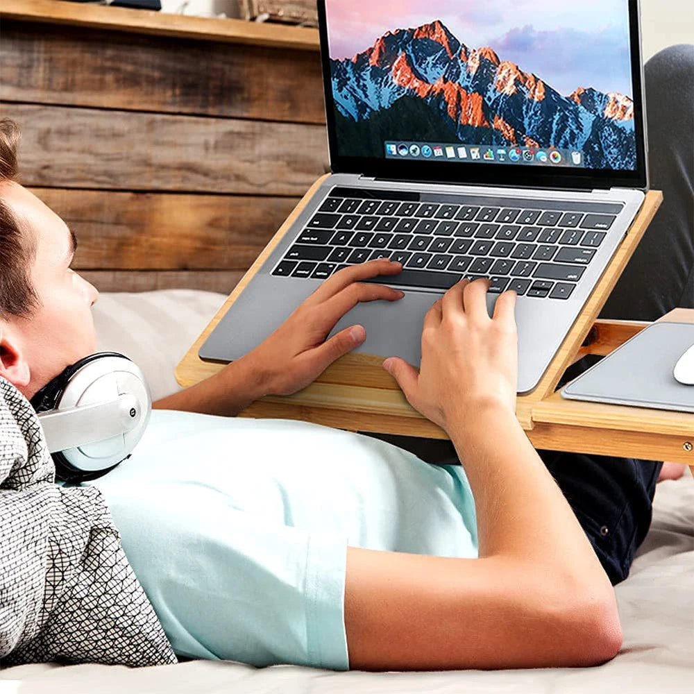 CLEVLO | Adjustable Bamboo Laptop Table