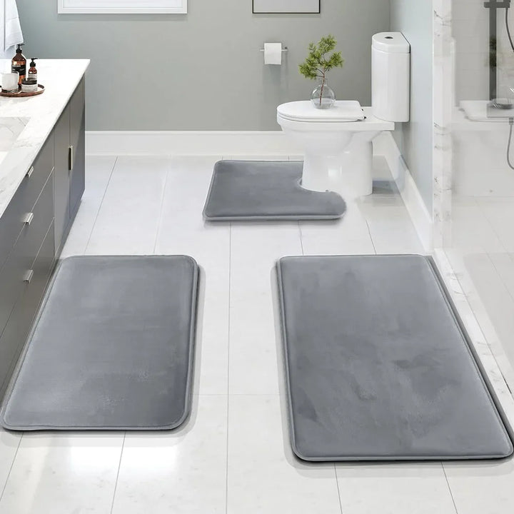 AquaShieldStep | Washable Bathroom Sponge Mat Set