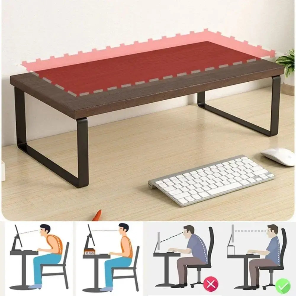 CLEVLO | Wooden Monitor Stand Organizer