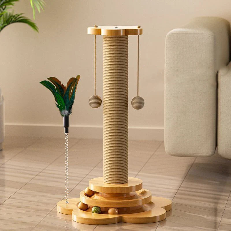 PurrTurn | Elegant Wooden Toy with Scratching Post