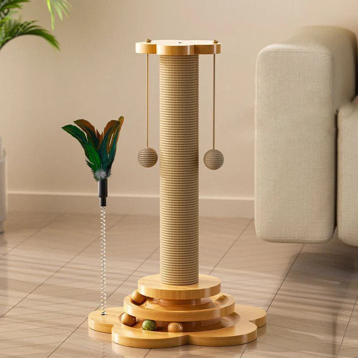 PurrTurn | Elegant Wooden Toy with Scratching Post