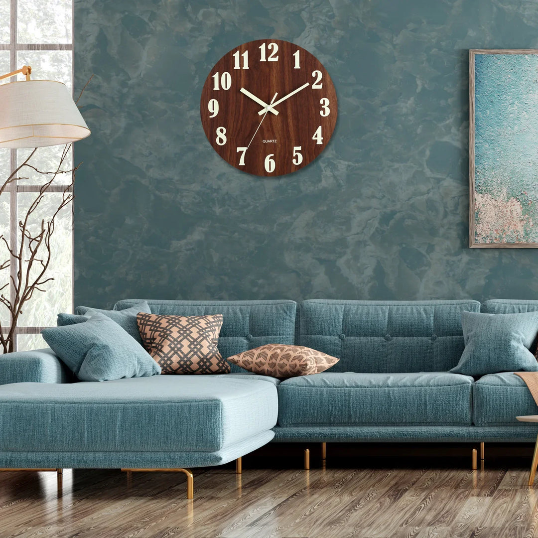 DreamTime | Elegant Wooden Wall Clock with Night Light