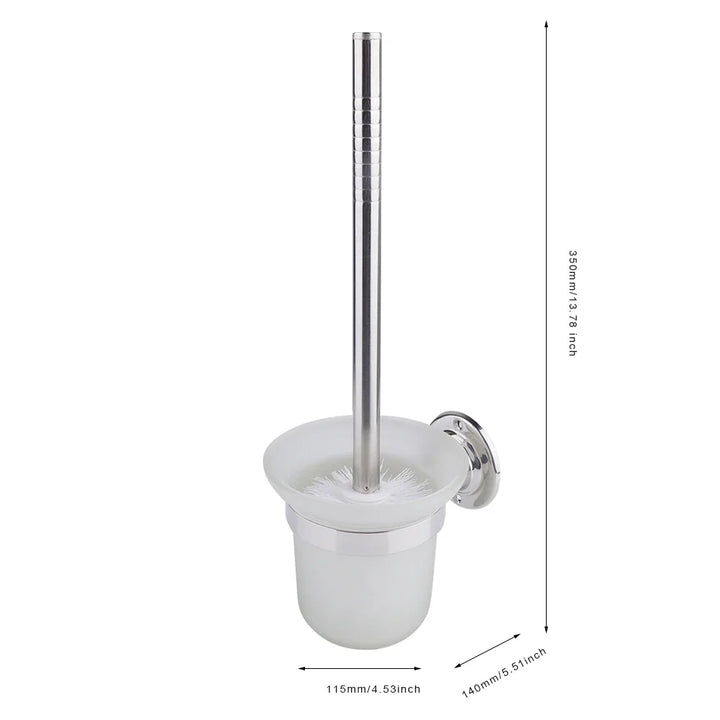 PureSteel | Wall-Mounted Toilet Brush with Long Handle