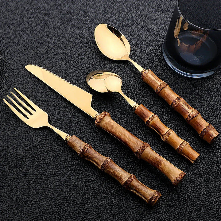 EcoServe | Bamboo Handle Cutlery Set of 16 Pieces