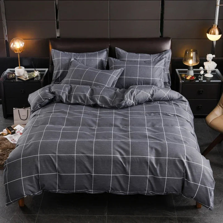 GeoGray | Modern Geometric Duvet Cover