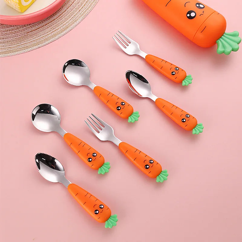 CarrotBite | Stainless Steel Spoon & Fork Set for Children