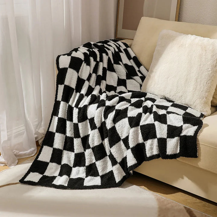 NordicPlaid | Velvet Checkered Sofa Blanket