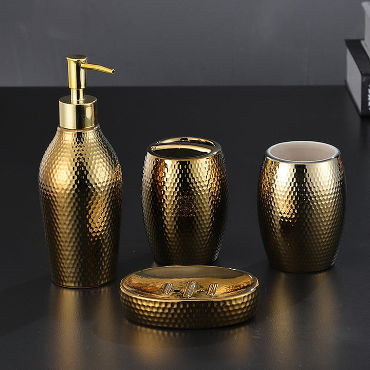 GlowLux | Luxe Bathroom Set with Modern Gold Details