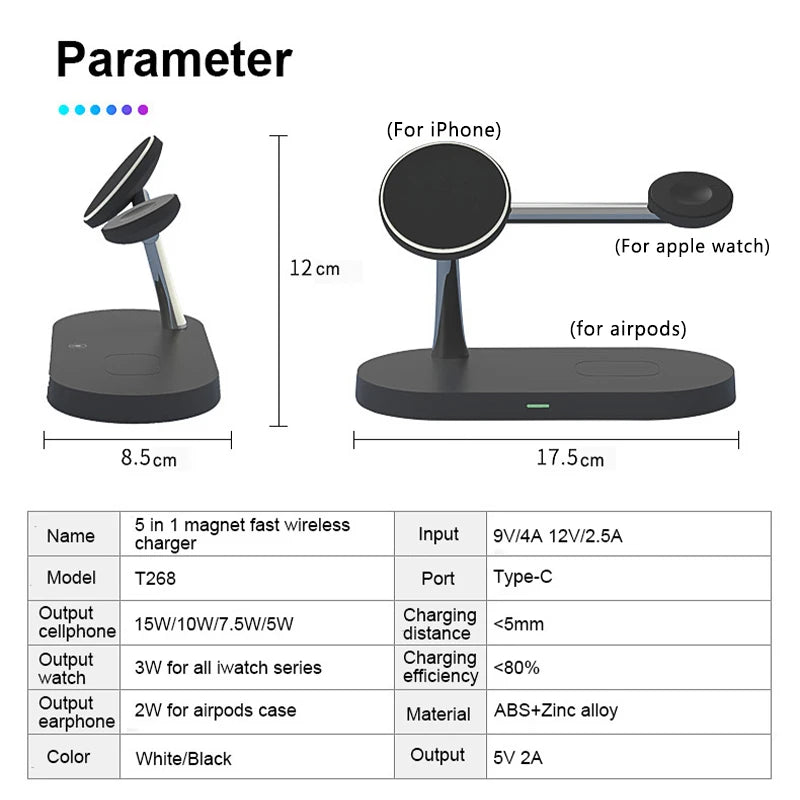 CLEVLO | 3-in-1 Magnetic Wireless Charging Stand