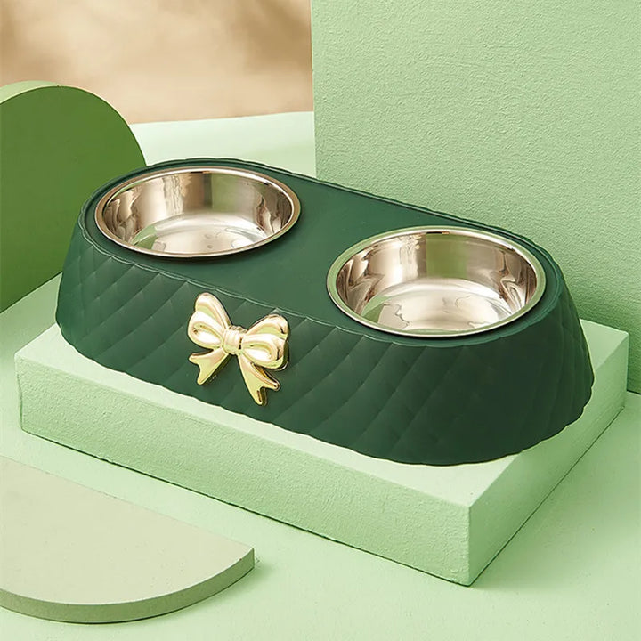 ChicPet | Elegant Stainless Steel Food and Water Bowl Set