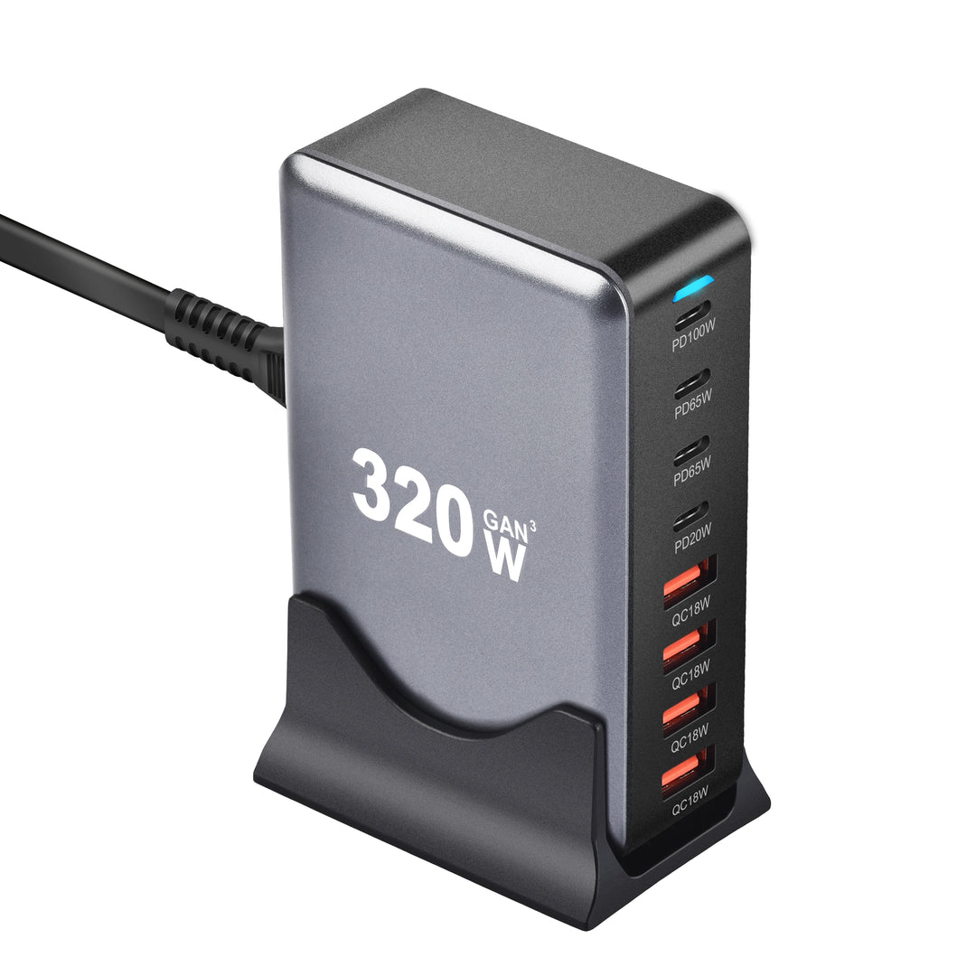 CLEVLO | 320W GaN³ Fast Charging Station (8-Port)