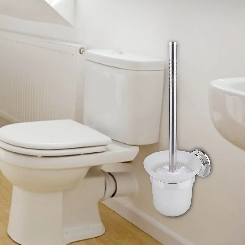 PureSteel | Wall-Mounted Toilet Brush with Long Handle