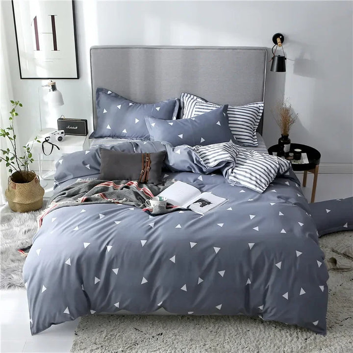 GeoGray | Modern Geometric Duvet Cover