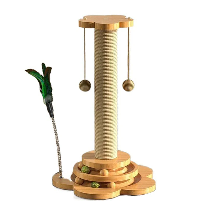 PurrTurn | Elegant Wooden Toy with Scratching Post