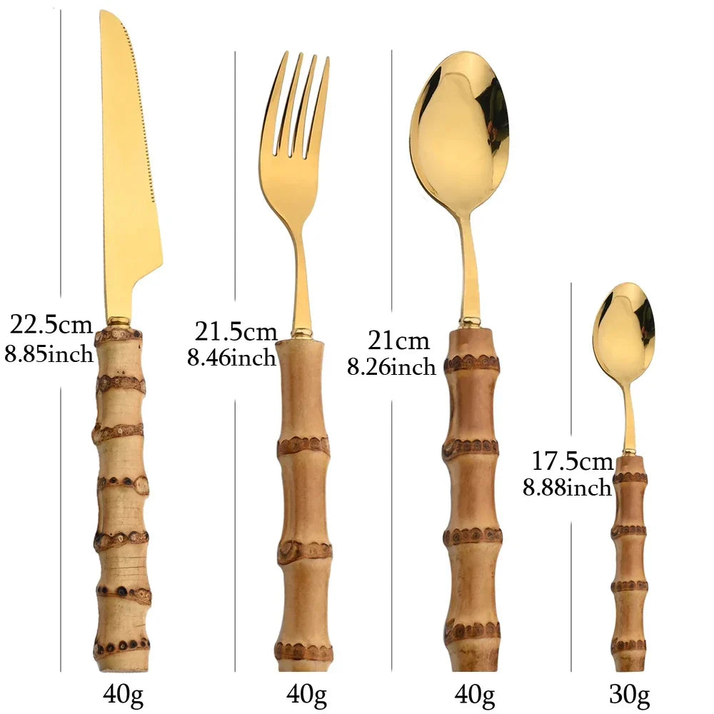EcoServe | Bamboo Handle Cutlery Set of 16 Pieces