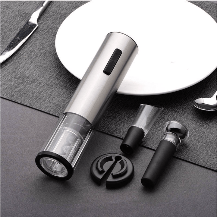 CorkEase Electric Wine Opener Set - Automatic Cork Removal - Includes Foil Cutter and Pour Spout