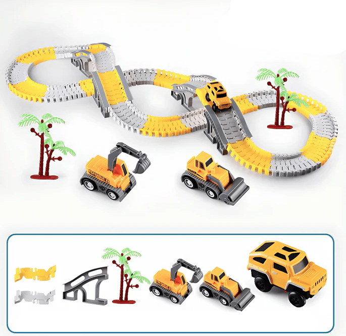 The Ultimate Build & Race Track Set - stimulates creativity and motor skills - endless play fun for children of all ages