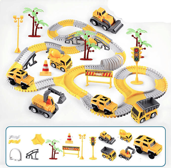 The Ultimate Build & Race Track Set - stimulates creativity and motor skills - endless play fun for children of all ages