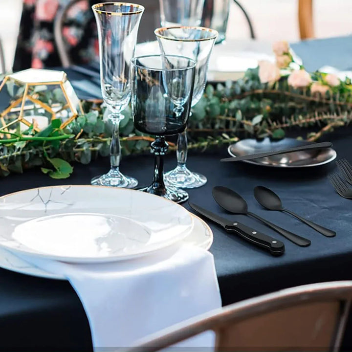BlackLuxury | Cutlery Set for 4 with Black Silverware